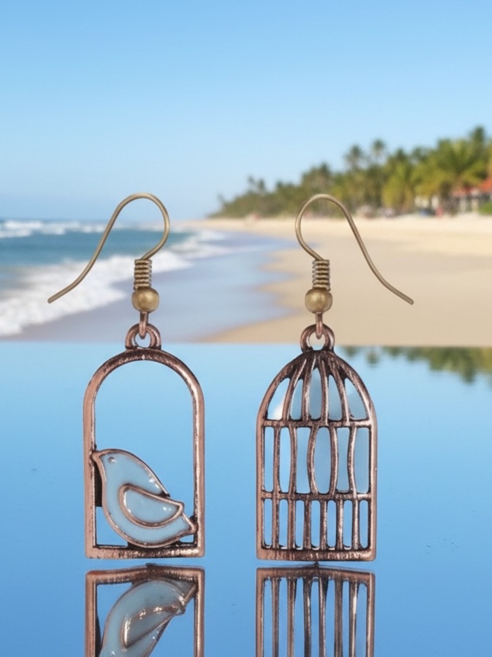 Birdcage Earrings in Gold and Silver